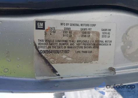 2003 Cadillac Deville Standard из США, поврежденный, VIN 1G6KD54Y83U171007